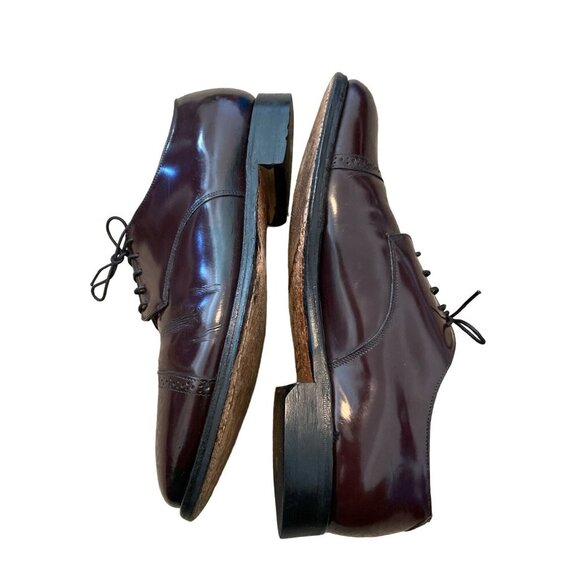 JOHNSTON & MURPHY MEN'S BURGUNDY LEATHER ALDRICH II CAP TOE WINGTIPS 9D/B - Picture 5 of 9